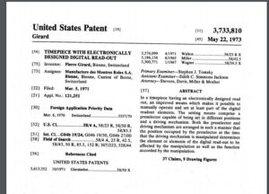 Rolex Patent US3733810A