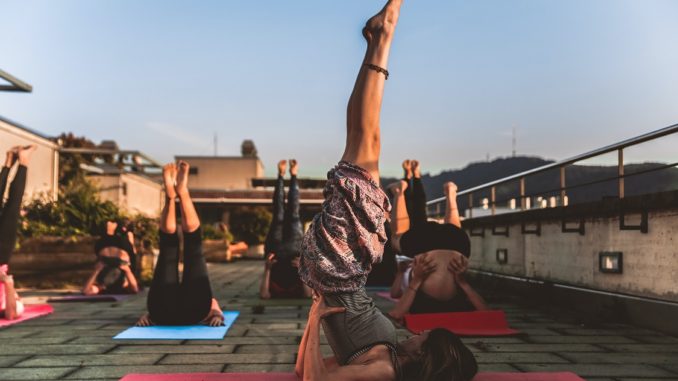 People doing yoga