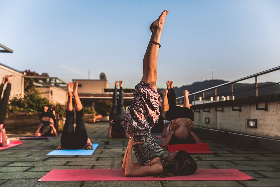 People doing yoga