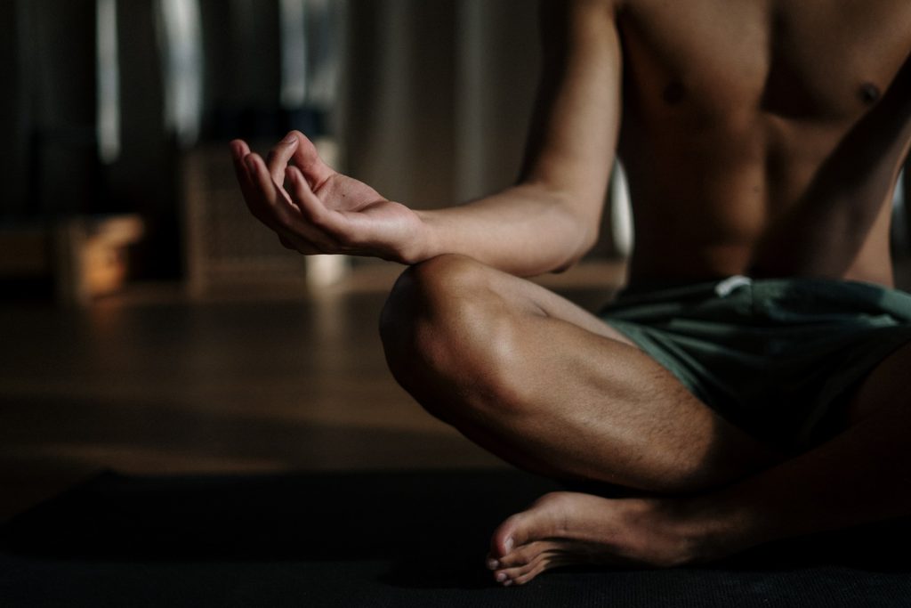 men meditating