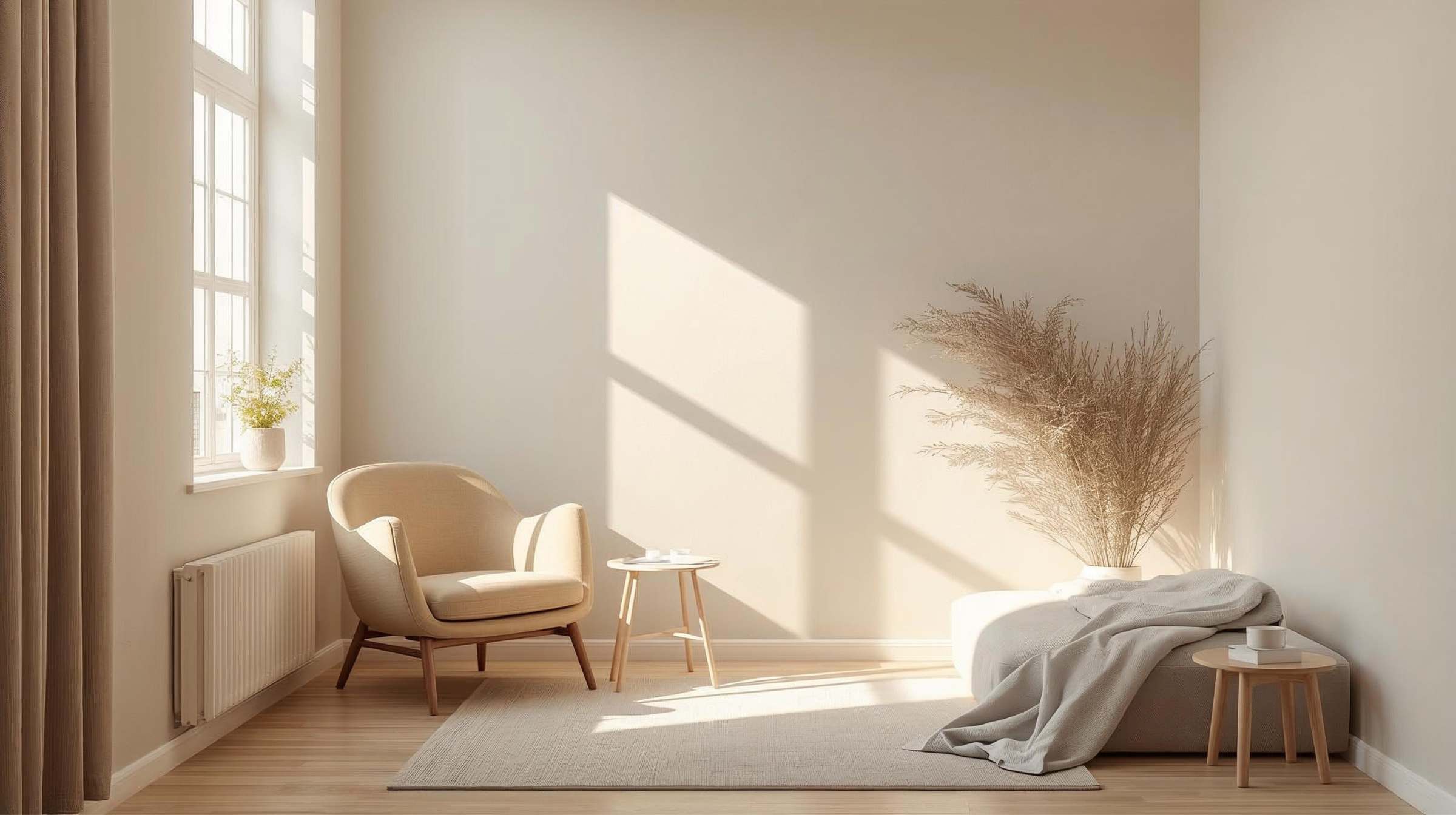 Mindfulness practice in a small apartment creating calm in a shared living space