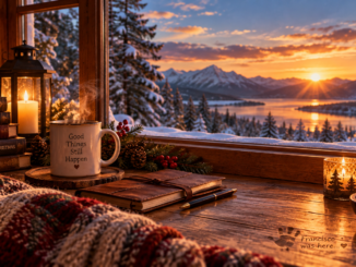 Cozy Christmas scene with a glowing tree, warm lights, a handwritten “Francisco was here” Easter egg, and a tiny hidden cross symbolizing memories, gratitude, and the spirit of giving.